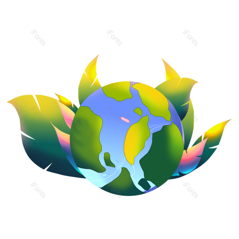 保护地球图片,夏天元素,树叶PNG,地球免抠素材